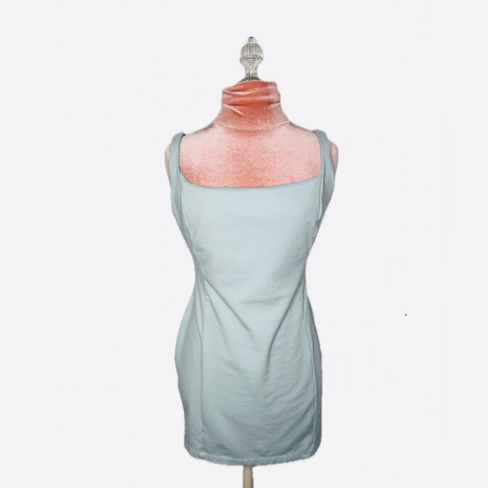 Altar’d State Fitted Sleeveless Mini Dress Dusty Light Teal Size Large